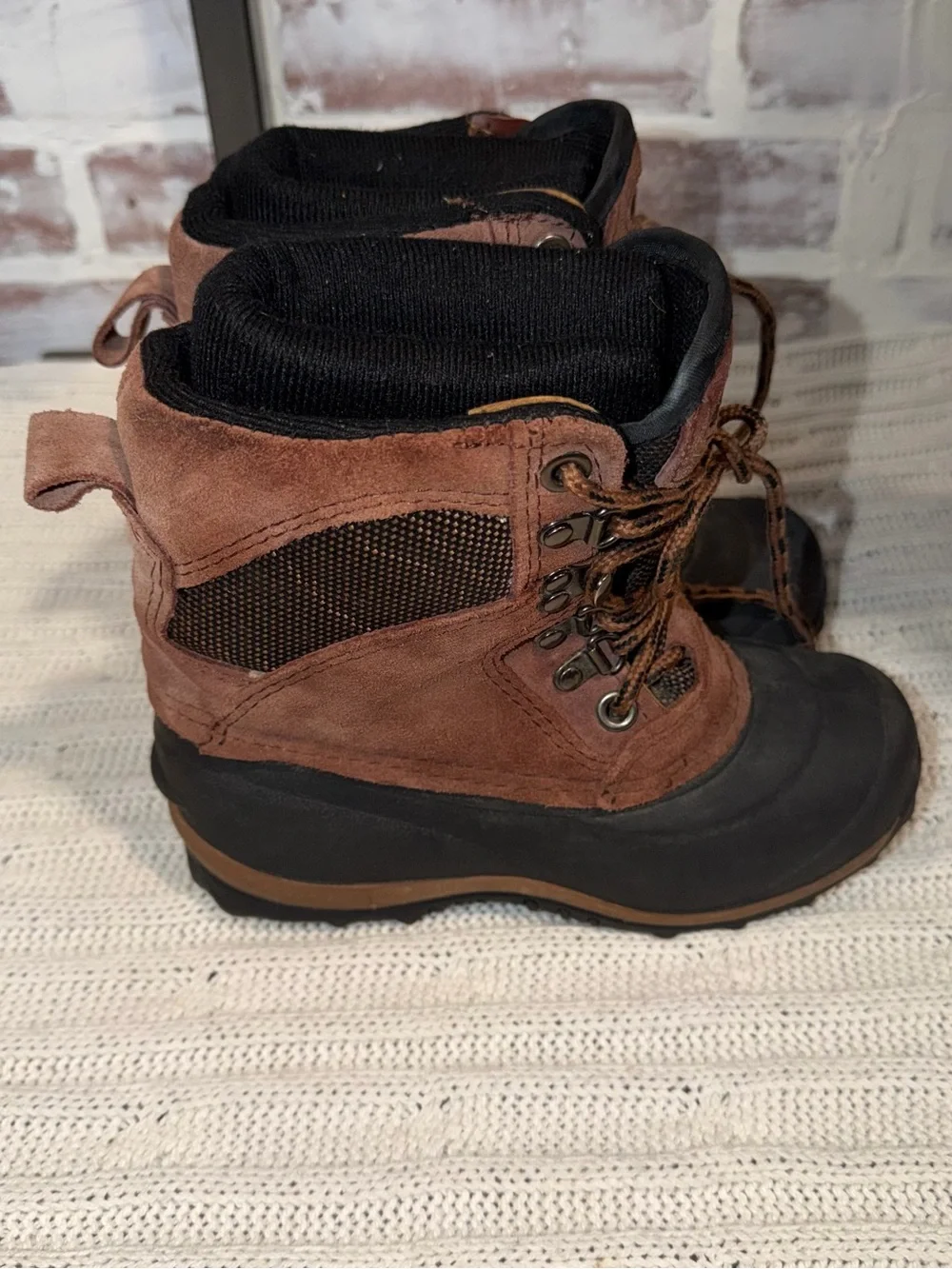 Kids Waterproof Brown Winter Boots with Slip-Resistant Sole
